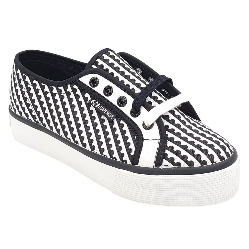 Mary Katrantzou x Superga Women Cotw Fantasy Sneakers Size US 6.5 Black White